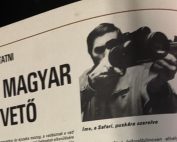 Az „Itt a magyar fényvető” cím és a puskára szerelt Safari fényvető eredeti 1985-ös újságfotója